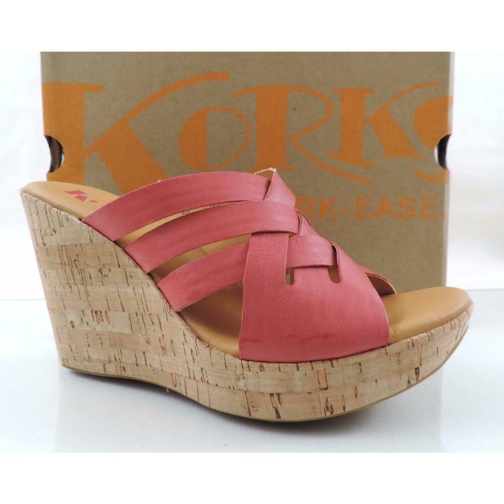Korks By Kork-Ease Katrice Slide Platform Wedge Sandal Comfort Pink Size 10
